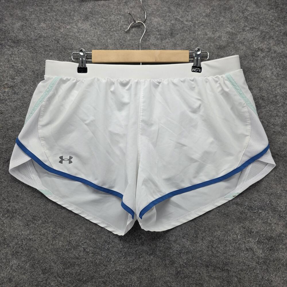 Under Armour Shorts Womens XL White 3 In Lined Running Athletic HeatGear